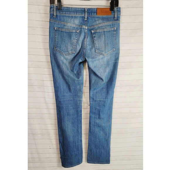 ACNE HEX LENA MID RISE SLIM FIT MEDIUM WASH JEANS, SZ 27x34 - Picture 8 of 16